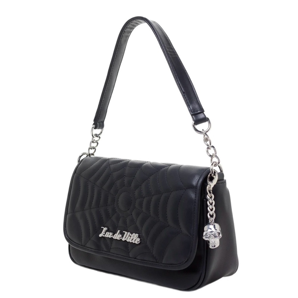LUX DE VILLE BLACK WIDOW SMALL TOTE BLACK MATTE